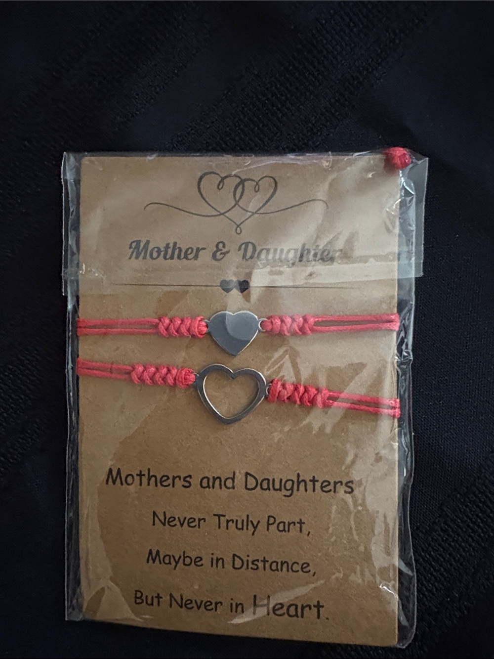 Mother & Daughter Heart Bracelet Set in Pink